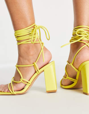 yellow peep toe sandals