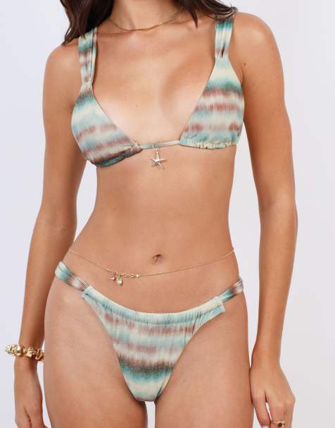 Simmi London Tie dye thick strap bikini in multi - view 1
