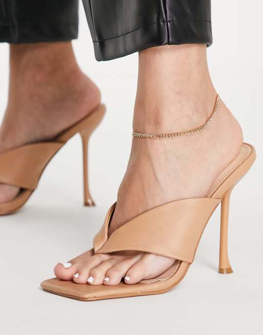 Simmi London toe post heeled sandals in camel