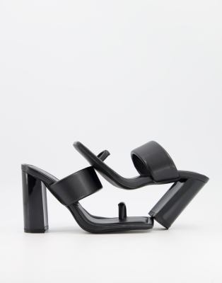 [SIMMI Shoes] Simmi London Tour padded mules with toe loop in black 5 Black