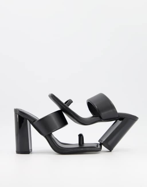 black padded mules