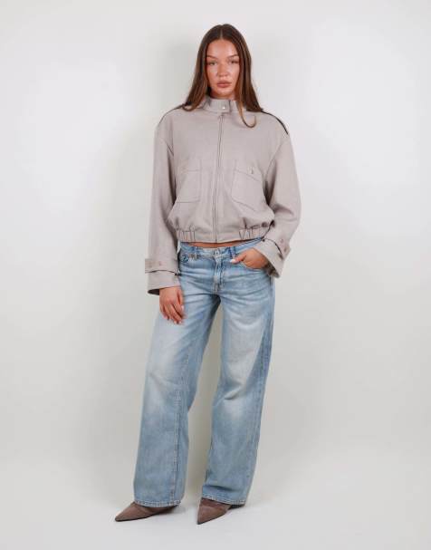 Simmi London Twill soft touch jacket in beige - view 1