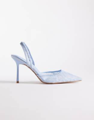 SIMMI London - Ursula - Riemchenpumps aus Spitze in Blau