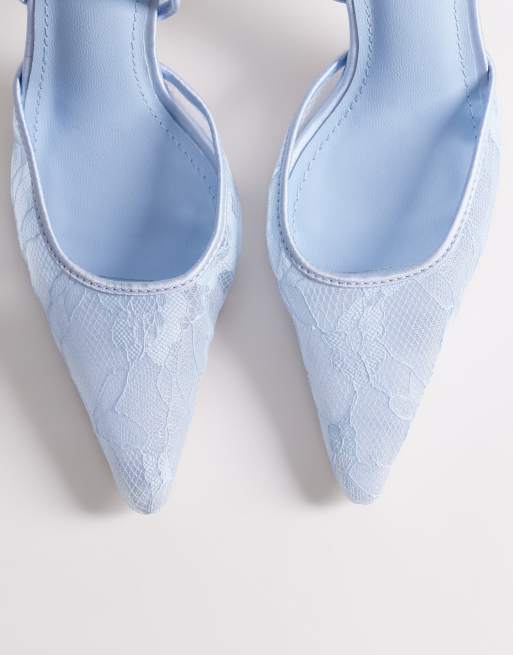 SIMMI London – Ursula – Riemchenpumps aus Spitze in Blau, 2 von 4