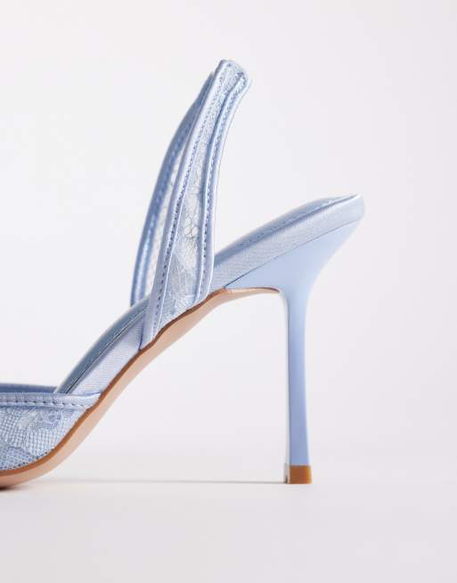 SIMMI London – Ursula – Riemchenpumps aus Spitze in Blau, 3 von 4