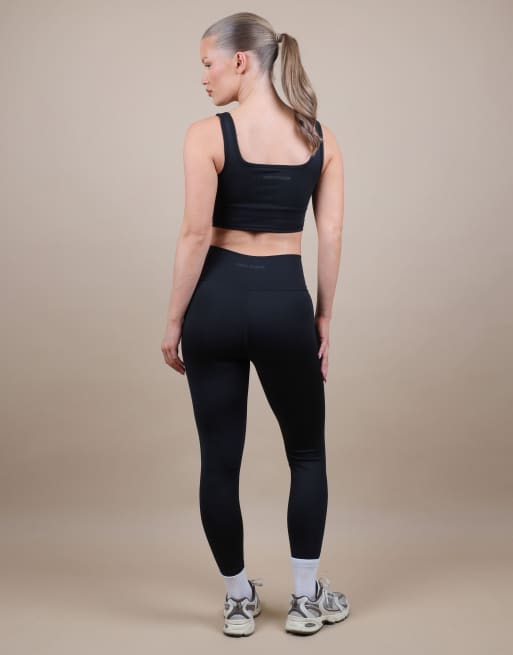 Simmi London V front sculpt ankle length leggings in black, 3 of 4