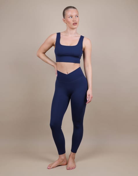 Simmi London V front sculpt ankle length leggings in navy - view 1