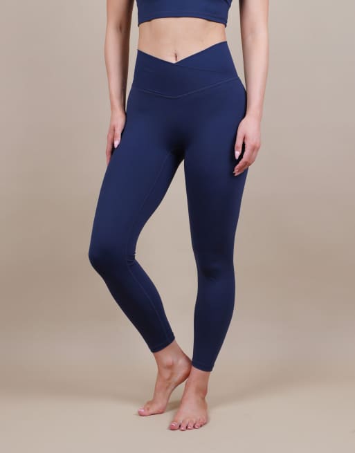 Simmi London V front sculpt ankle length leggings in navy, 2 of 4