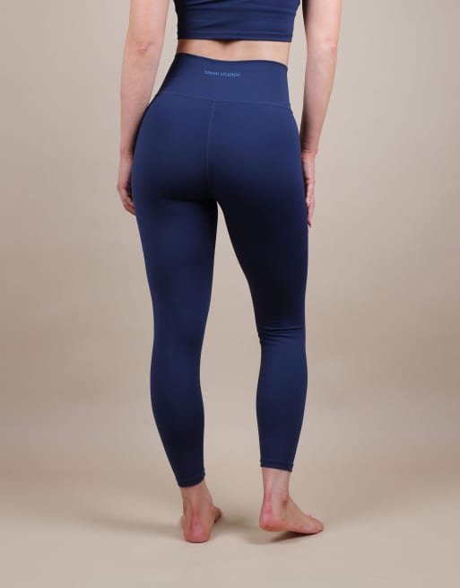 Simmi London V front sculpt ankle length leggings in navy, 3 of 4