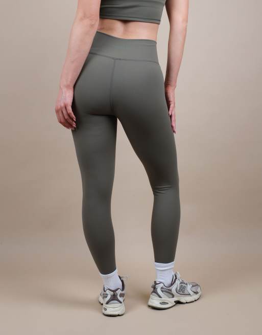 Simmi London V front sculpt ankle length leggings in olive, 4 of 4