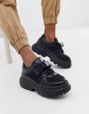 asos black chunky trainers