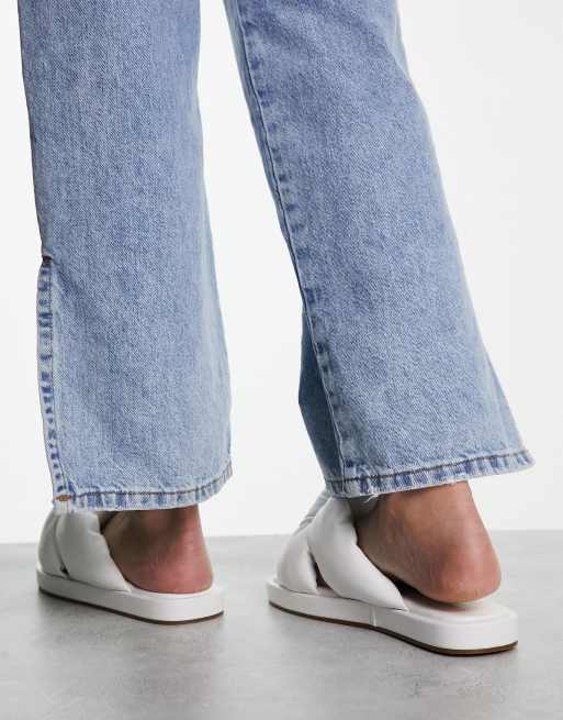 Simmi London Vetta padded sliders in white PU , 3 of 4