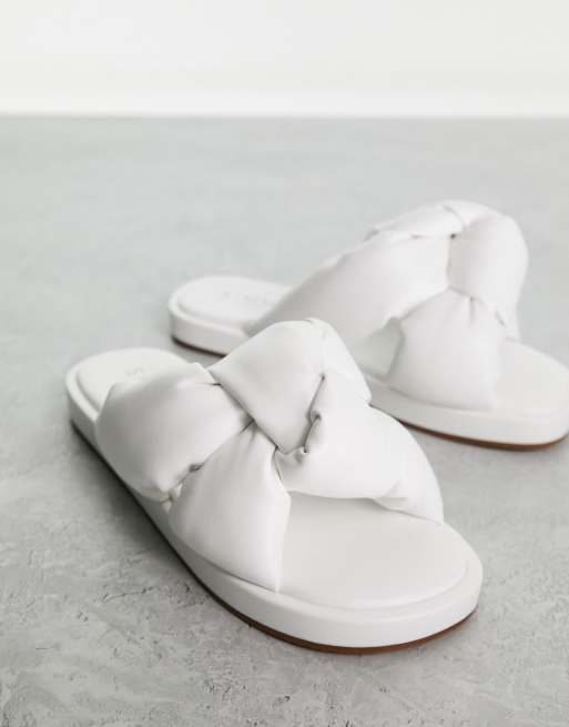 Simmi London Vetta padded slides in white pu , 2 of 4