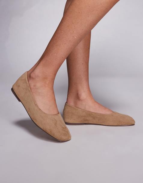 SIMMI London Viktoria ballet flats in taupe suedette - view 1