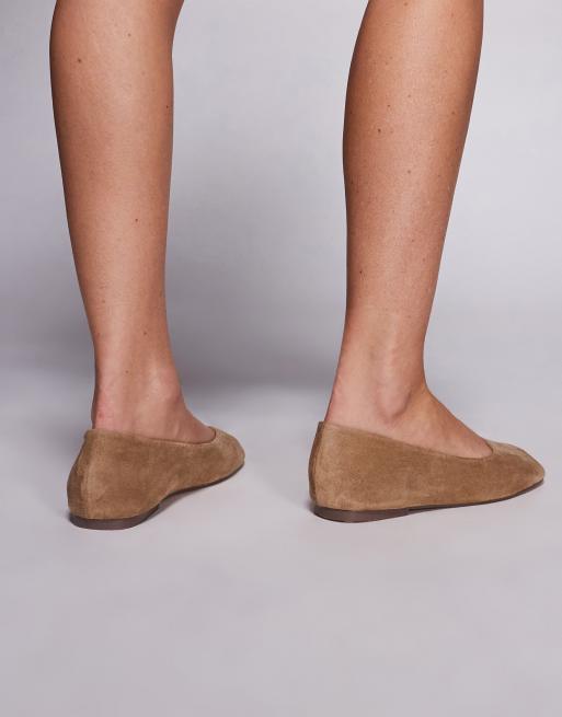 SIMMI London – Viktoria – Brungrå ballerinaskor i mockaimitation, 2 av 4