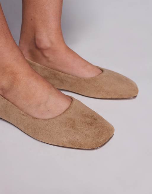SIMMI London – Viktoria – Brungrå ballerinaskor i mockaimitation, 3 av 4