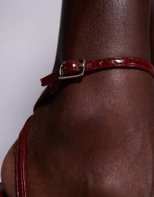 Simmi Wide Fit Simmi London Vitani Wide Fit Barely There Heeled Sandals In Red