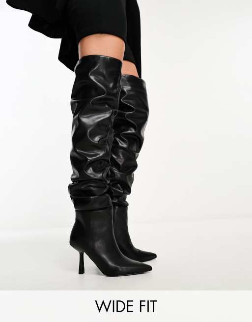 Ruched thigh best sale high boots