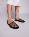 [Simmi Wide Fit] Simmi London Wide Fit Avianna mesh shoes in black 39 BLACK MESH/PU