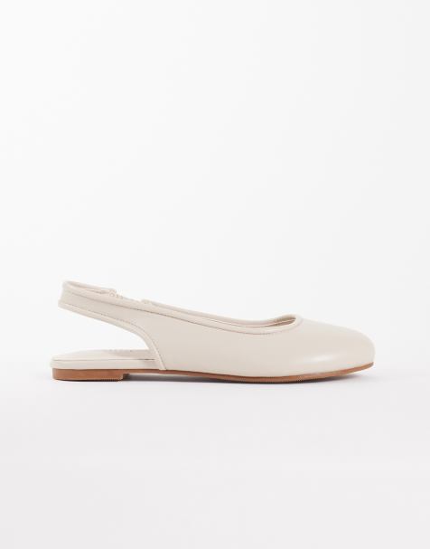 Simmi London Wide Fit – Avry – Ballerinas in Steinbeige mit Fersenriemen - view 1