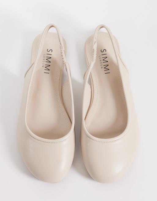 Simmi London Wide Fit Avry slingback ballet flats in stone, 2 of 4