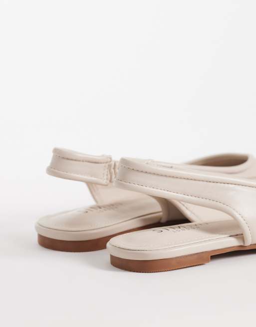 Simmi London Wide Fit Avry slingback ballet flats in stone, 4 of 4