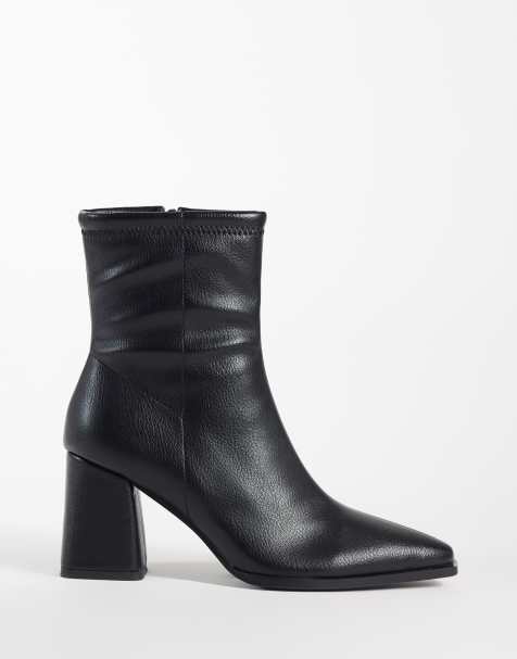 Simmi London Wide Fit Bark block heeled ankle boots in black - view 1