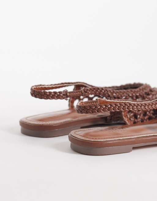 Simmi London Wide Fit Biao slingback woven ballet flats in tan, 4 of 4