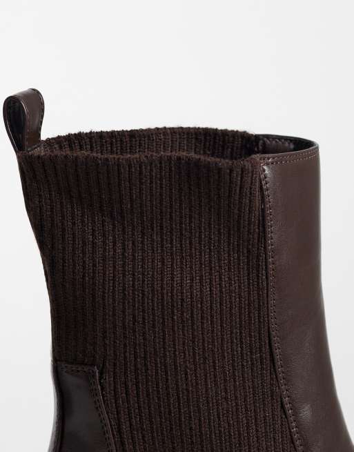 SIMMI London Wide Fit Caitlin chunky pull-on ankle boots in brown, 3 of 4
