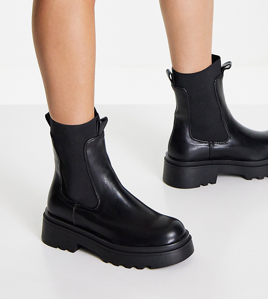 Simmi London Wide Fit chunky boot in black