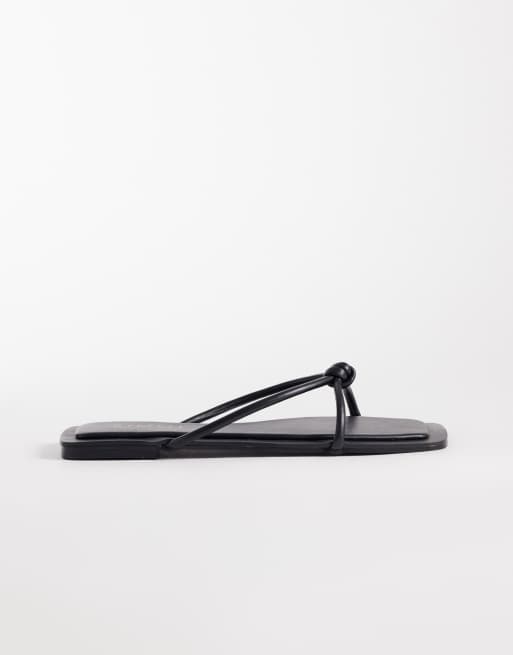 SIMMI London Wide Fit - Cola - Sandales plates à nœud - Noir, 2 de 4