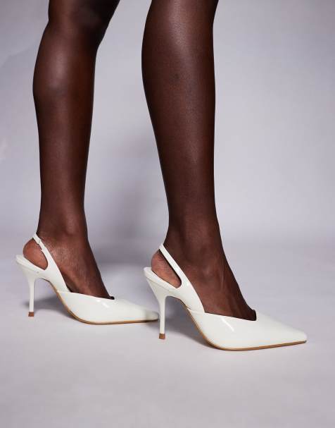 SIMMI London Wide Fit - Darcia - Puntige slingback-schoenen met hak in botergeel - view 1