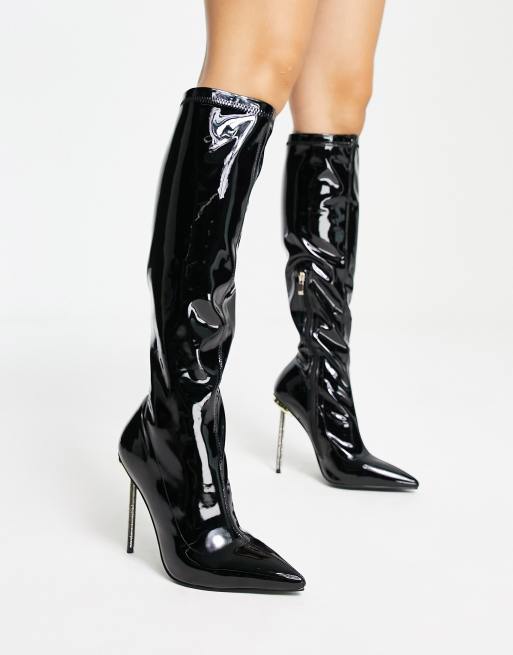 Stiletto wide calf on sale boots