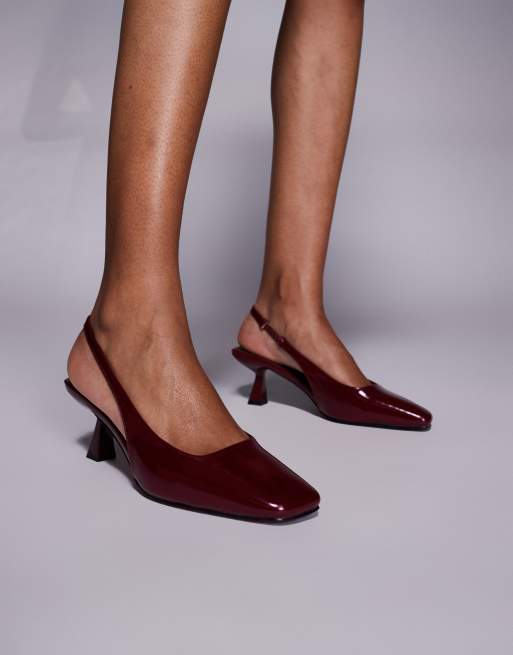 SIMMI London Wide Fit - Dorothy - Røde højhælede slingback-sko, 3 af 4