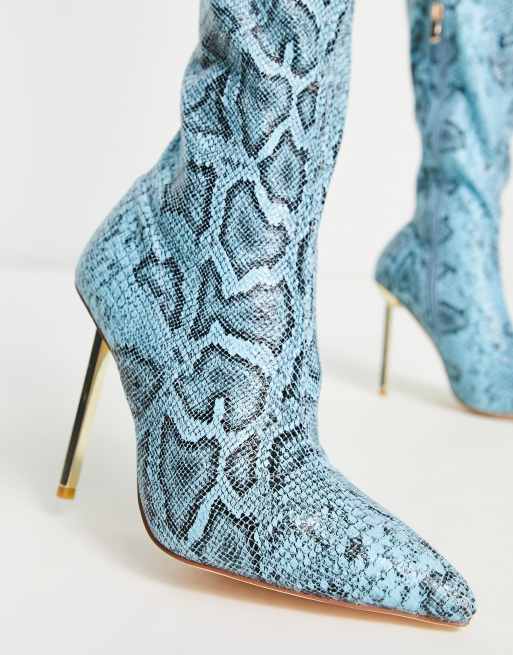 Snake print clearance wide calf boots