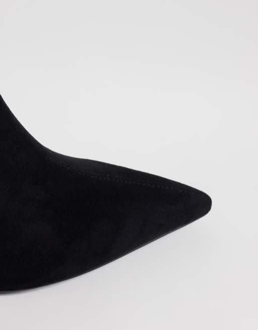 Simmi London Wide Fit Ember pointed ankle boots in black suedette, 2 of 4