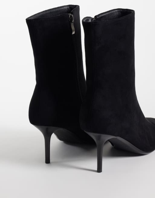 Simmi London Wide Fit Ember pointed ankle boots in black suedette, 4 of 4