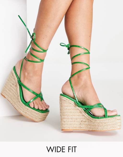 Simmi London Wide Fit Espadrille Wedge Sandals