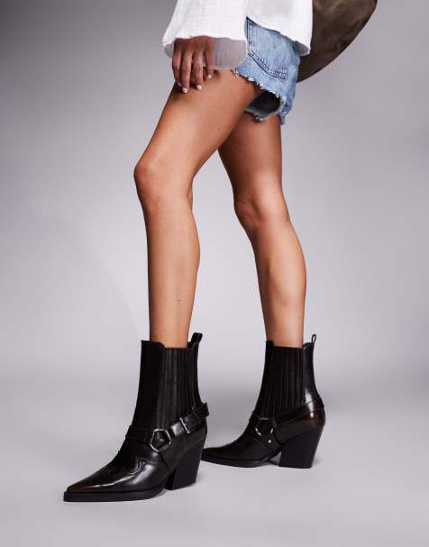 Kobilee Stivaletti Donna Chelsea Boots - Stivali Bassi In Pelle Scamosciata - Tacco Chunky - Anfibi Eleganti Autunno Inverno