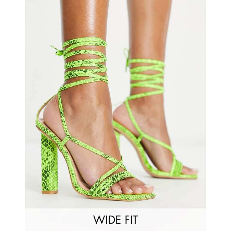 Neon green cheap snake heels