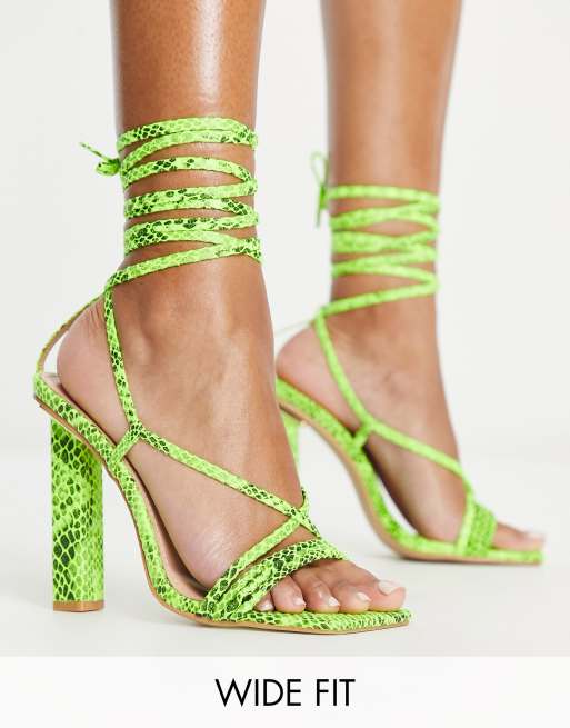 Green snake 2025 print heels