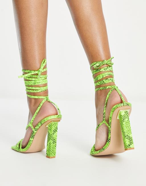 Lime green 2025 snake heels