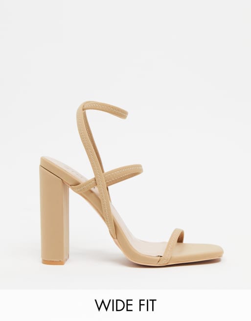 simmi london heidi block heeled sandals in beige