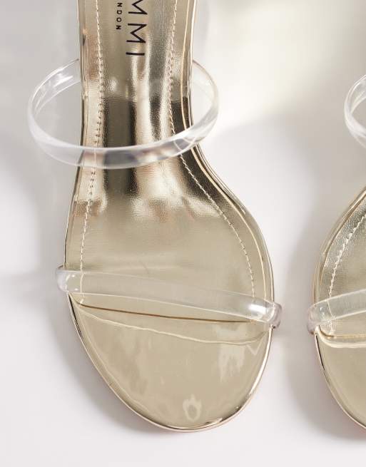 Simmi London Wide Fit Immy wedge sandals in gold, 2 of 4