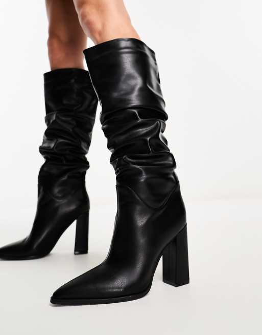 Simmi london joyce heeled store ankle boots in black croc