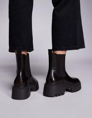 Simmi Wide Fit Simmi London Wide Fit Judd Chunky Chelsea Boots In Black