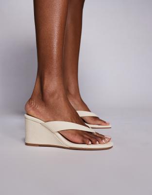 Simmi Wide Fit Simmi London Wide Fit Jules Wedge Sandals In Neutral