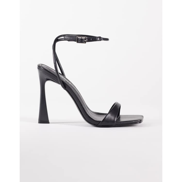 Simmi London Wide Fit Kareena barely there heeled sandals in black
