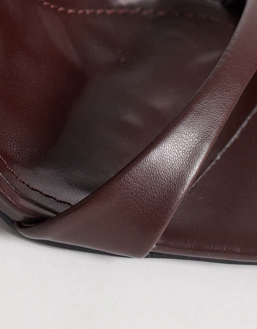 Simmi London Wide Fit Kareena barely there heeled sandals in chocolate, 4 of 4