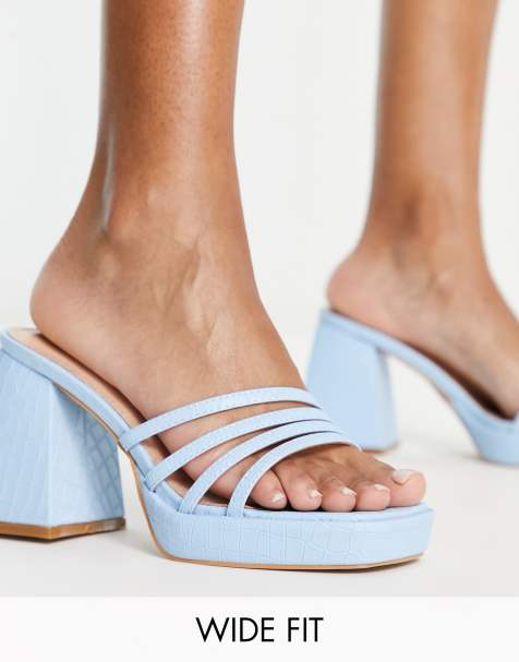 Blue clearance mule sandals